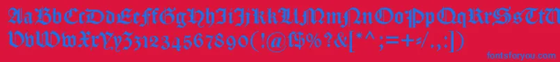 Dscaslongotischosf Font – Blue Fonts on Red Background