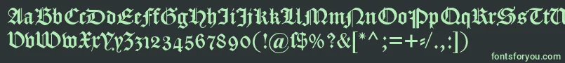 Dscaslongotischosf Font – Green Fonts on Black Background