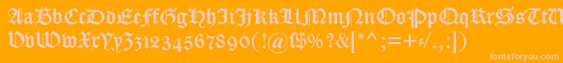 Dscaslongotischosf Font – Pink Fonts on Orange Background