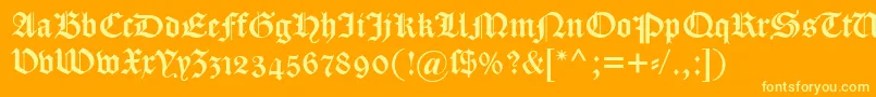 Dscaslongotischosf Font – Yellow Fonts on Orange Background