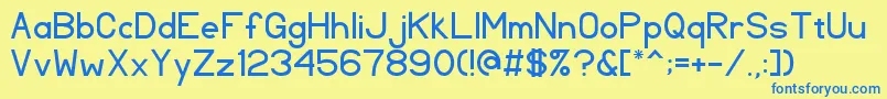 TlSansSerif Font – Blue Fonts on Yellow Background