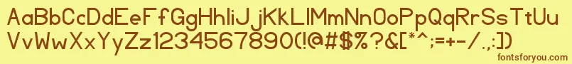 TlSansSerif Font – Brown Fonts on Yellow Background
