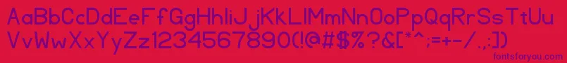 Czcionka TlSansSerif – fioletowe czcionki na czerwonym tle