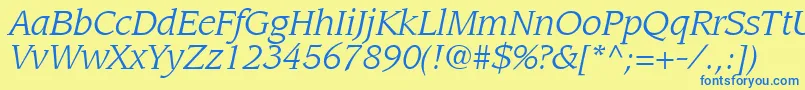 Шрифт AdvisorSsiItalic – синие шрифты на жёлтом фоне