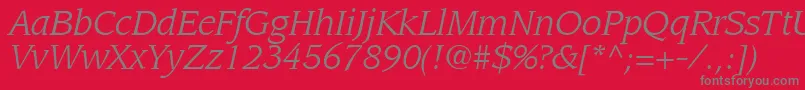 AdvisorSsiItalic Font – Gray Fonts on Red Background