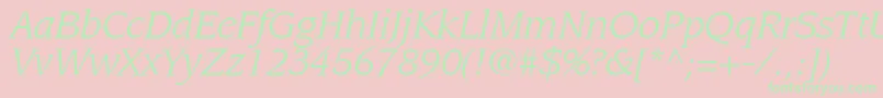 Fonte AdvisorSsiItalic – fontes verdes em um fundo rosa