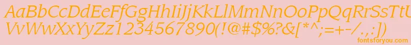 AdvisorSsiItalic Font – Orange Fonts on Pink Background