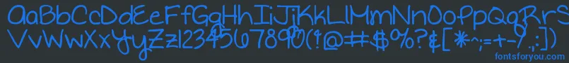 Writteninthestars Font – Blue Fonts on Black Background
