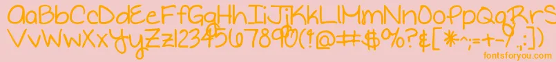 Writteninthestars Font – Orange Fonts on Pink Background