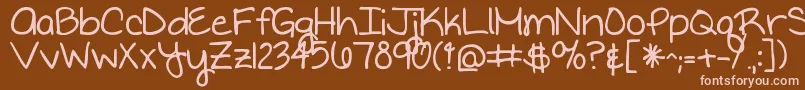 Writteninthestars Font – Pink Fonts on Brown Background
