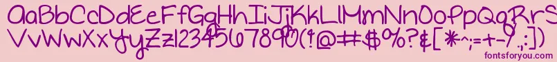 Writteninthestars Font – Purple Fonts on Pink Background