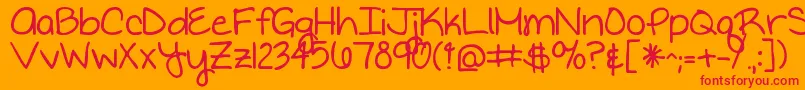 Writteninthestars Font – Red Fonts on Orange Background