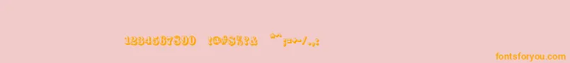 Silverlandshadowc-Schriftart – Orangefarbene Schriften auf rosa Hintergrund