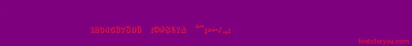 Silverlandshadowc-Schriftart – Rote Schriften auf violettem Hintergrund