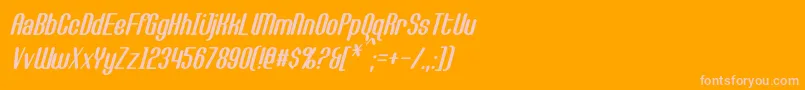 CallieMaeItalic-Schriftart – Rosa Schriften auf orangefarbenem Hintergrund