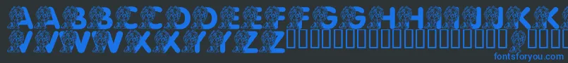 LmsCuteCub-Schriftart – Blaue Schriften auf schwarzem Hintergrund