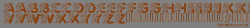 LmsCuteCub Font – Brown Fonts on Gray Background