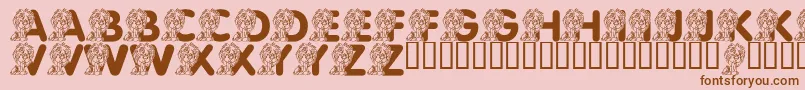 Шрифт LmsCuteCub – коричневые шрифты на розовом фоне