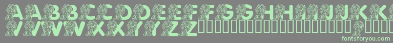 LmsCuteCub Font – Green Fonts on Gray Background