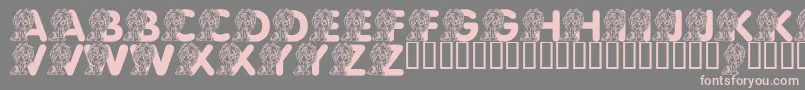 LmsCuteCub-Schriftart – Rosa Schriften auf grauem Hintergrund