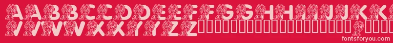 フォントLmsCuteCub – 赤い背景にピンクのフォント