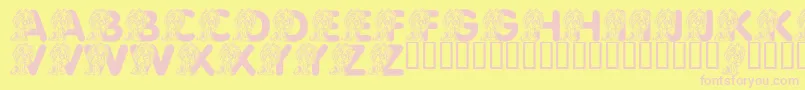 LmsCuteCub Font – Pink Fonts on Yellow Background