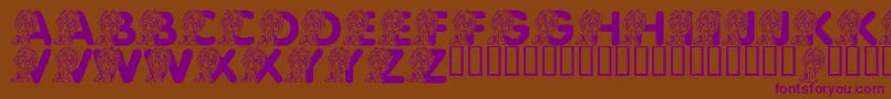 LmsCuteCub Font – Purple Fonts on Brown Background