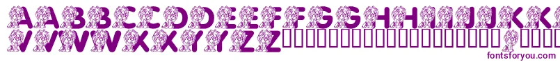 LmsCuteCub-fontti – violetit fontit valkoisella taustalla