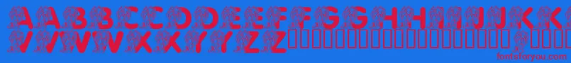 LmsCuteCub Font – Red Fonts on Blue Background