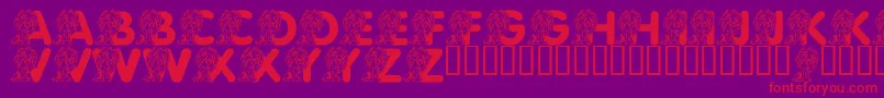 LmsCuteCub Font – Red Fonts on Purple Background