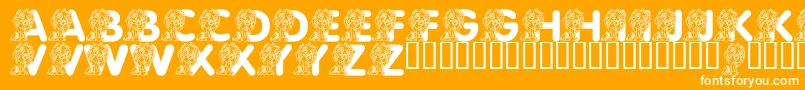 LmsCuteCub Font – White Fonts on Orange Background