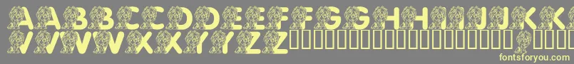 LmsCuteCub Font – Yellow Fonts on Gray Background
