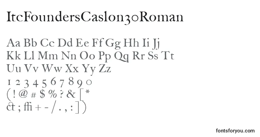 Шрифт ItcFoundersCaslon30Roman – алфавит, цифры, специальные символы