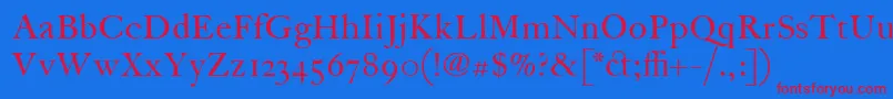 ItcFoundersCaslon30Roman Font – Red Fonts on Blue Background