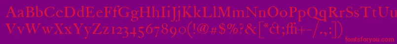 ItcFoundersCaslon30Roman Font – Red Fonts on Purple Background