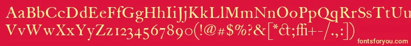 ItcFoundersCaslon30Roman Font – Yellow Fonts on Red Background