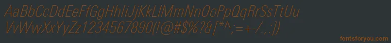 fuente UniversNextProThinCondensedItalic – Fuentes Marrones Sobre Fondo Negro