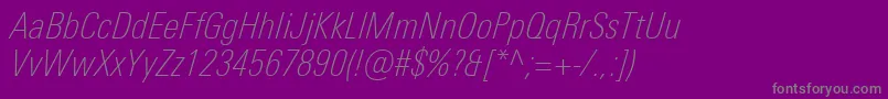 UniversNextProThinCondensedItalic Font – Gray Fonts on Purple Background