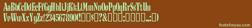 Budnm-fontti – vihreät fontit ruskealla taustalla