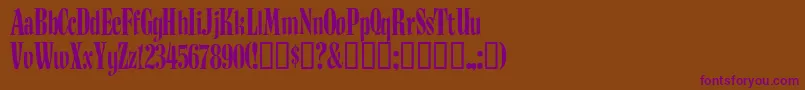 Budnm-Schriftart – Violette Schriften auf braunem Hintergrund