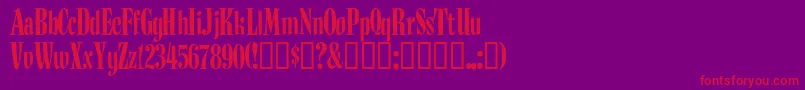 Budnm-fontti – punaiset fontit violetilla taustalla