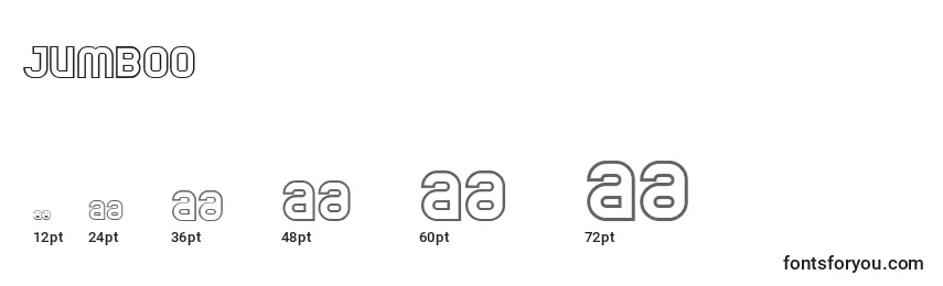 Размеры шрифта Jumboo
