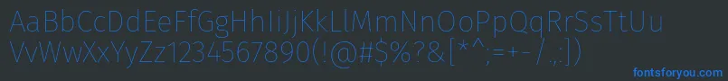 FirasansThin Font – Blue Fonts on Black Background