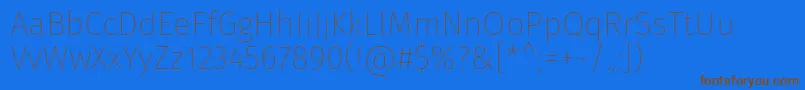 FirasansThin Font – Brown Fonts on Blue Background
