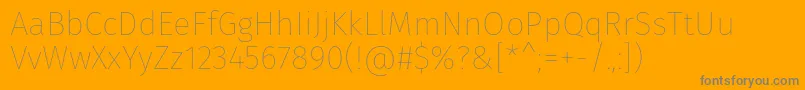 Czcionka FirasansThin – szare czcionki na pomarańczowym tle