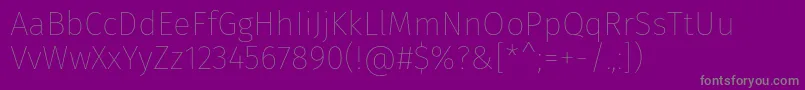 Weitere Informationen zur FirasansThin-Schriftart FirasansThin-Schriftart – Graue Schriften auf violettem Hintergrund