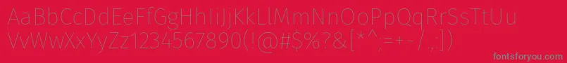 FirasansThin-Schriftart – Graue Schriften auf rotem Hintergrund