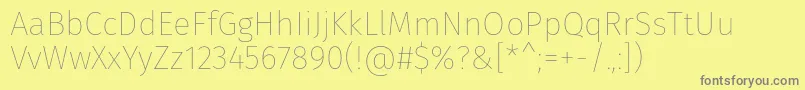 FirasansThin Font – Gray Fonts on Yellow Background