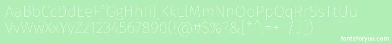 FirasansThin-Schriftart – Weiße Schriften auf grünem Hintergrund