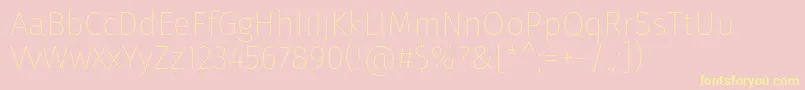 FirasansThin Font – Yellow Fonts on Pink Background